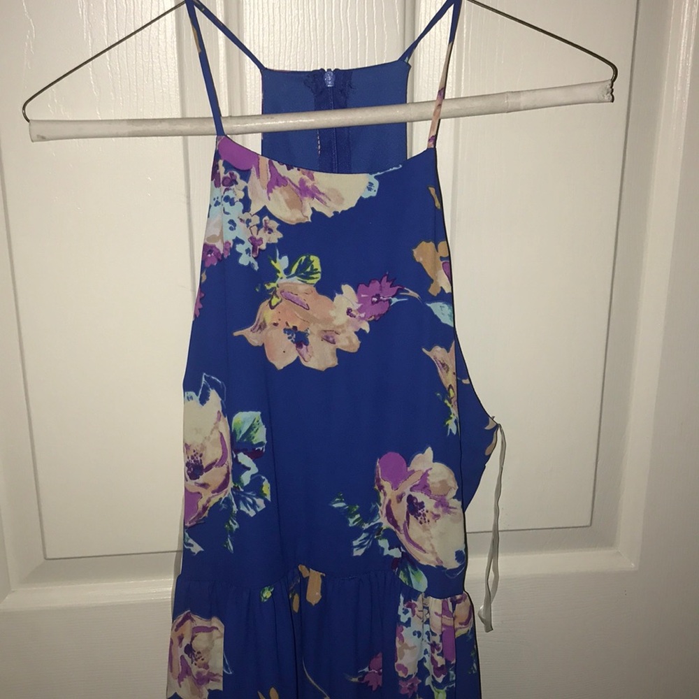 Blue floral maxi dress